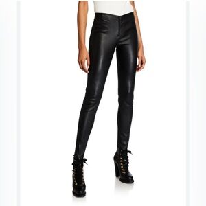 Alice + Olivia Lamb Leather Leggings Black 6